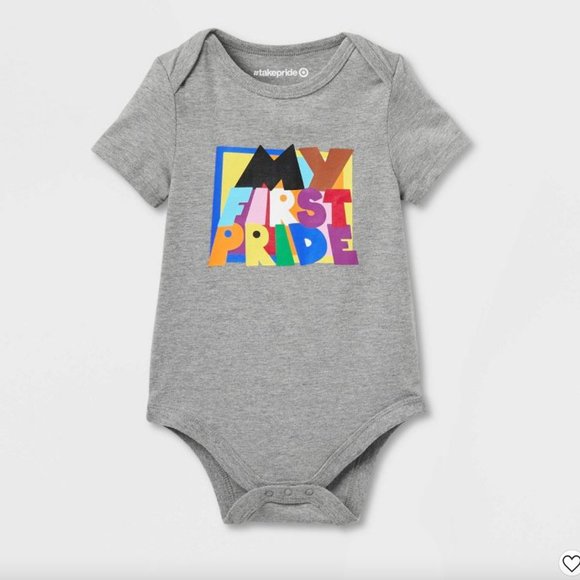 "My First Pride" Grey & Rainbow Onesie - Picture 1 of 5